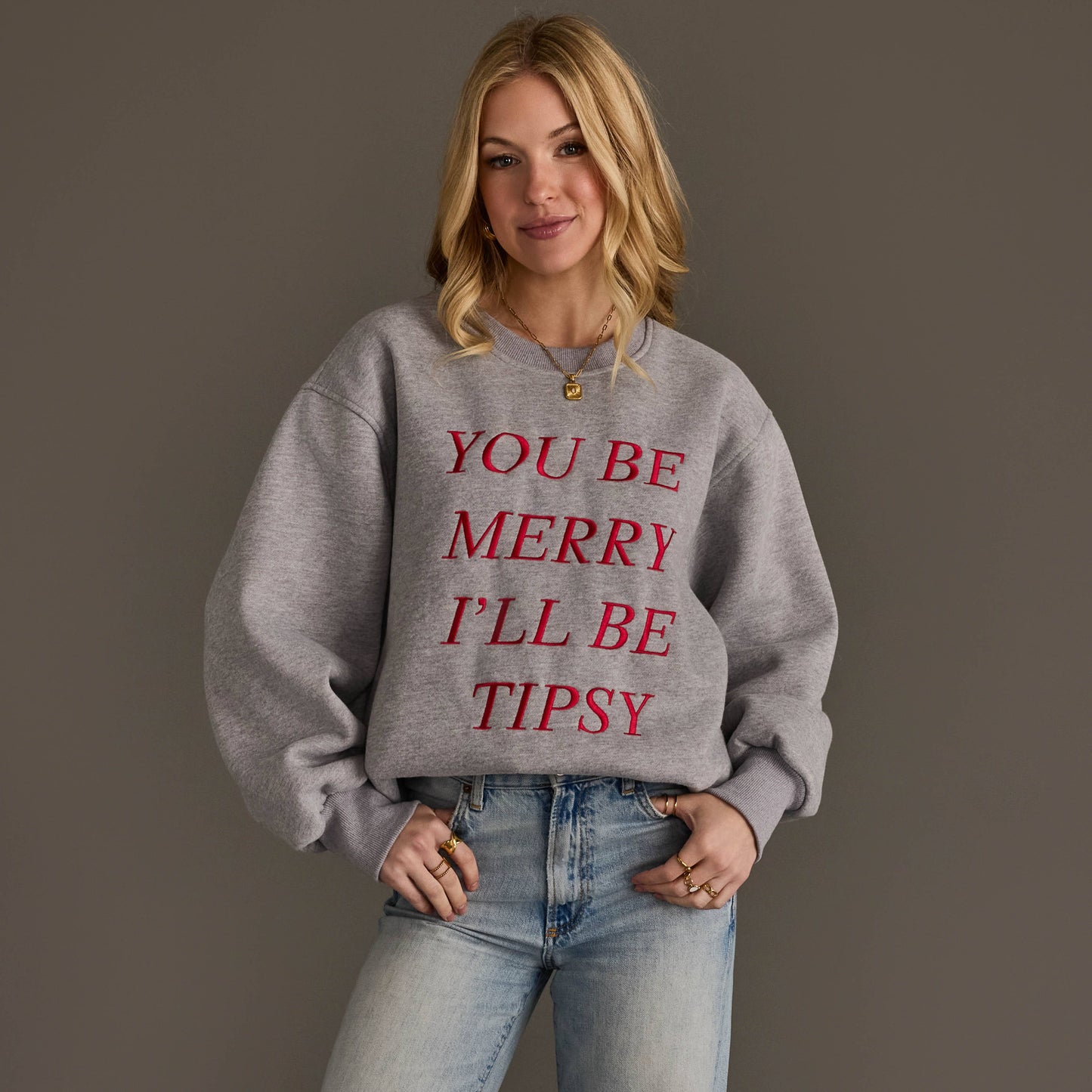 You Be Merry Embroidered Sweatshirt