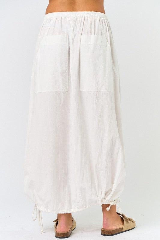 Drawstring maxi skirt