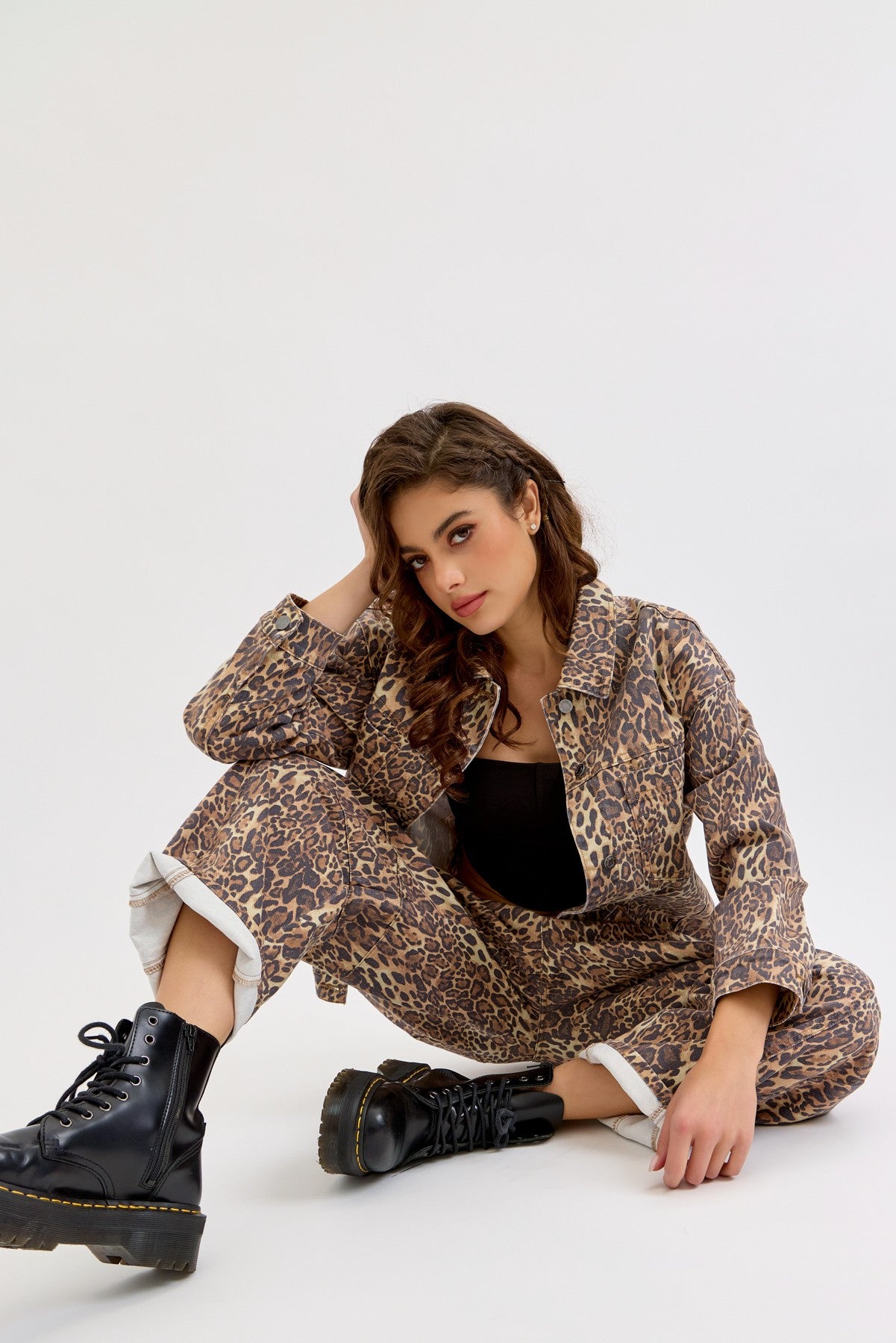 Leopard denim jacket