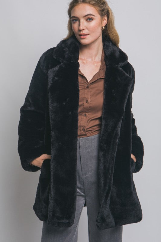 Black fur jacket