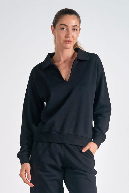 Long sleeve collared pullover by Elan