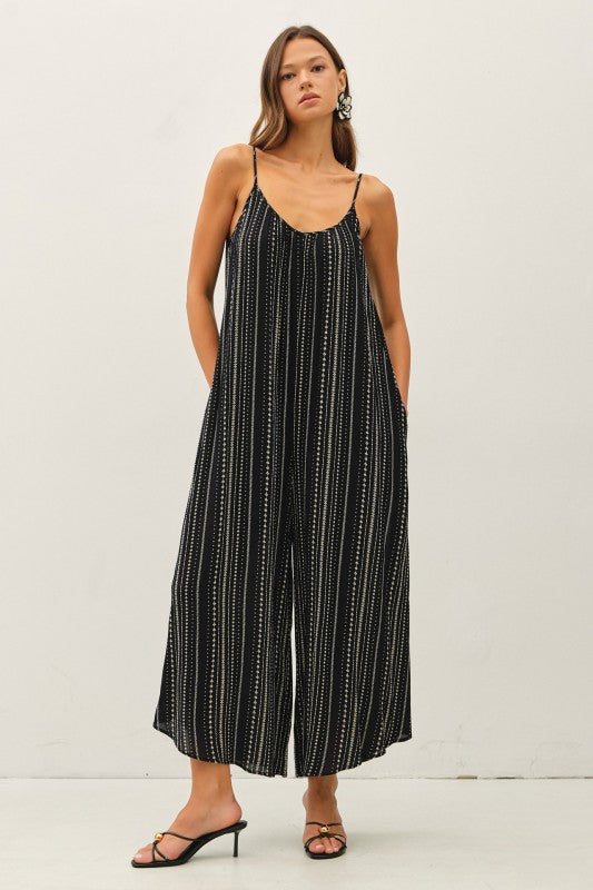 Printed wide leg jumpsuit