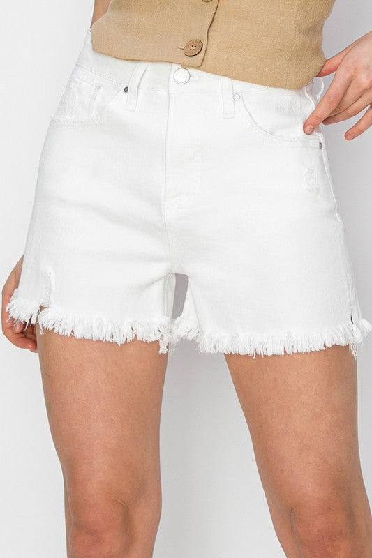 White high rise tummy control shorts by Risen