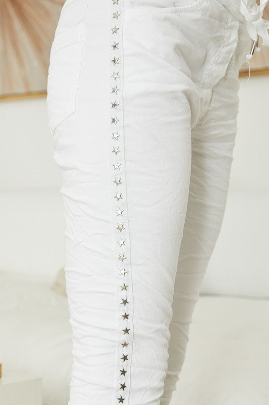 Star studded crinkle jogger