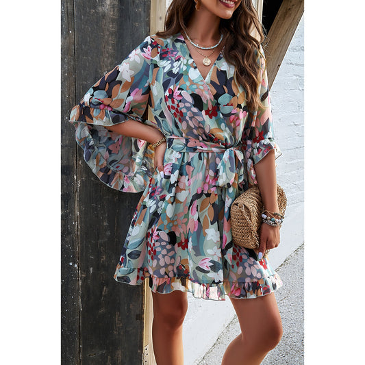 Floral Ruffle trim dress