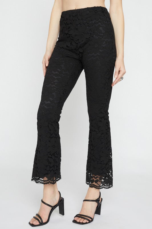 Lace bootcut pull on pant