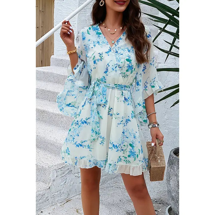 Floral Ruffle trim dress