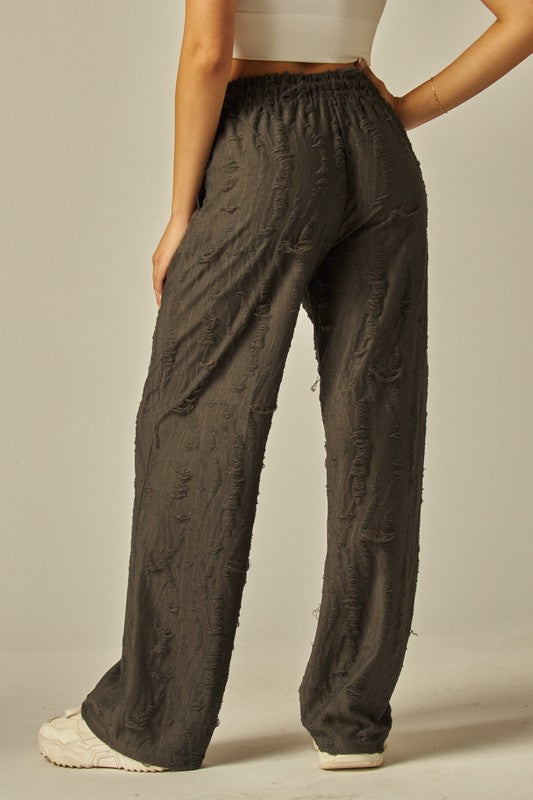 Vintage destroyed drawstring pull on pants