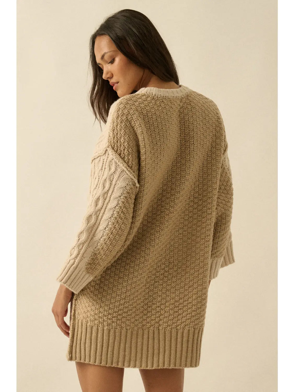 Two tone sweater dress