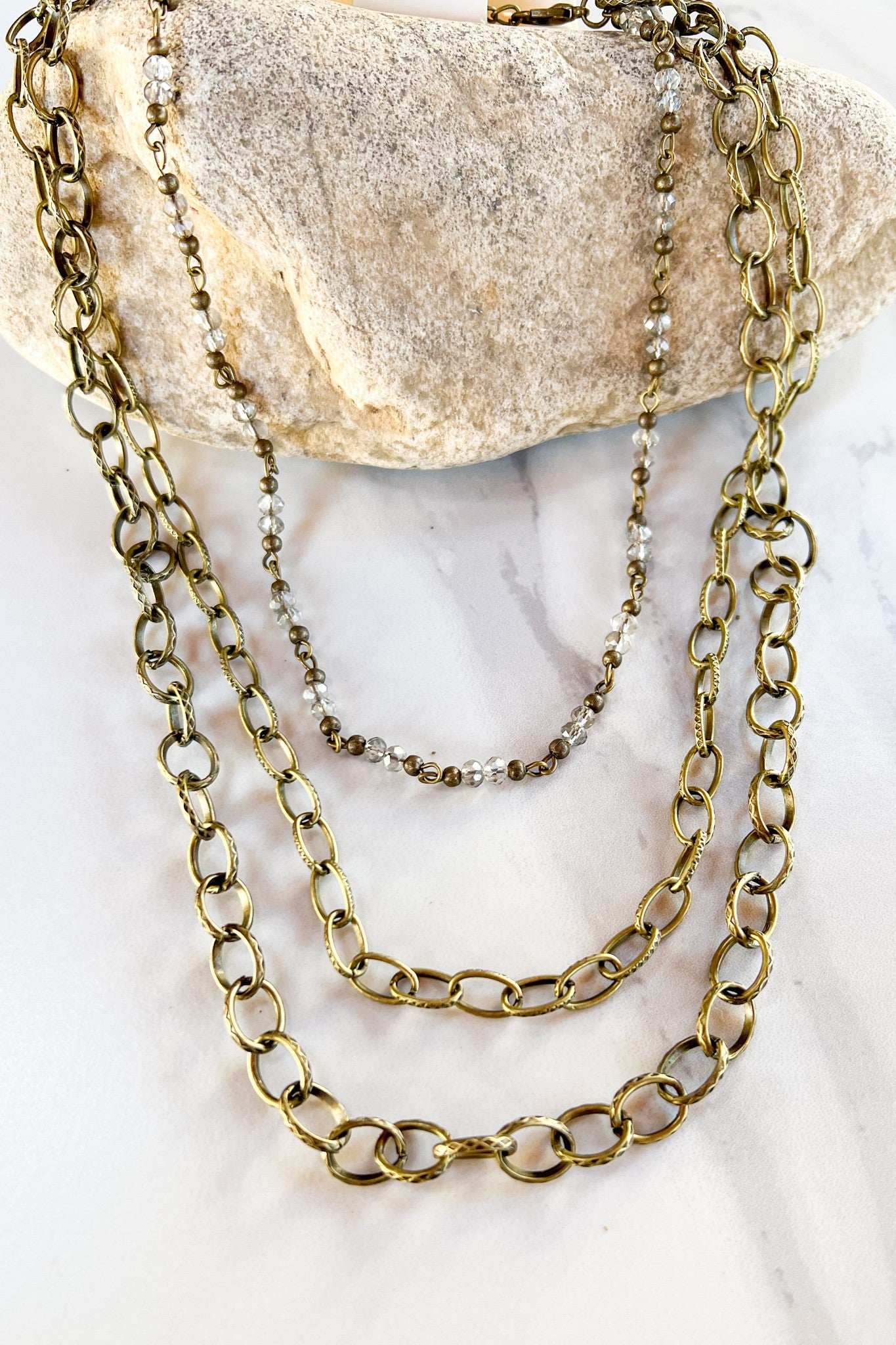 Bronze 3 strand necklace