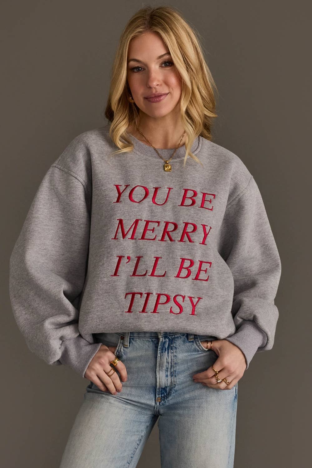You Be Merry Embroidered Sweatshirt