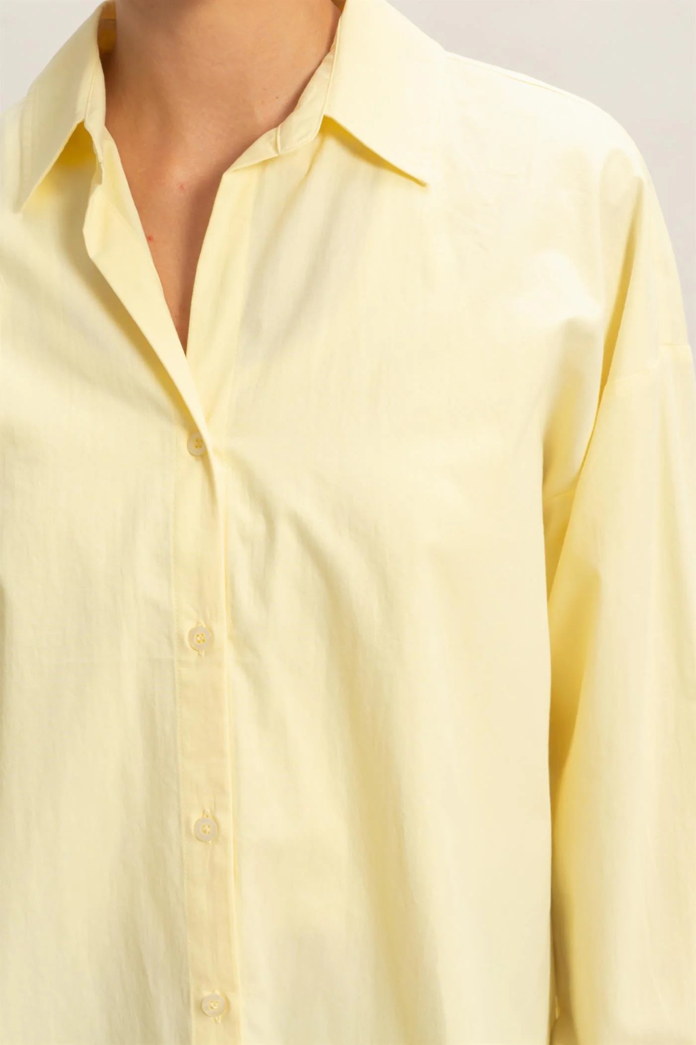 Butter yellow cotton button down