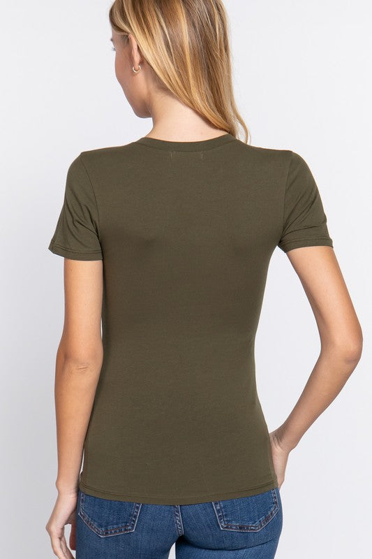 V neck fitted t shirt