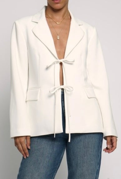 Tie front blazer ( 2 colors)