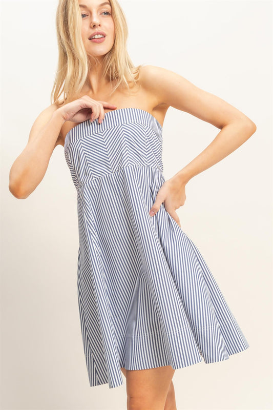 Strapless striped dress