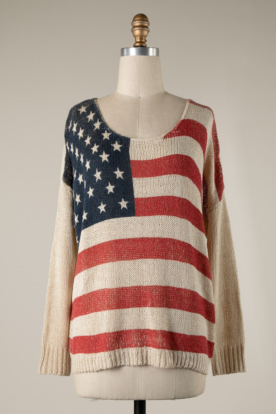 Beige flag sweater