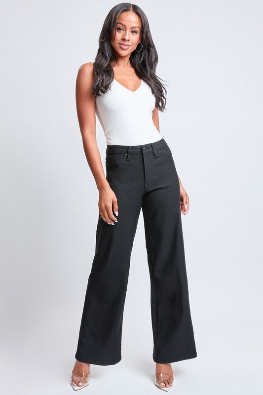 Hyper stretch wide leg denim like pant by YMI