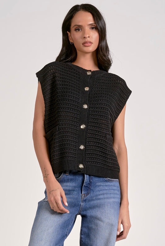 Sleeveless sweater cardigan by Elan