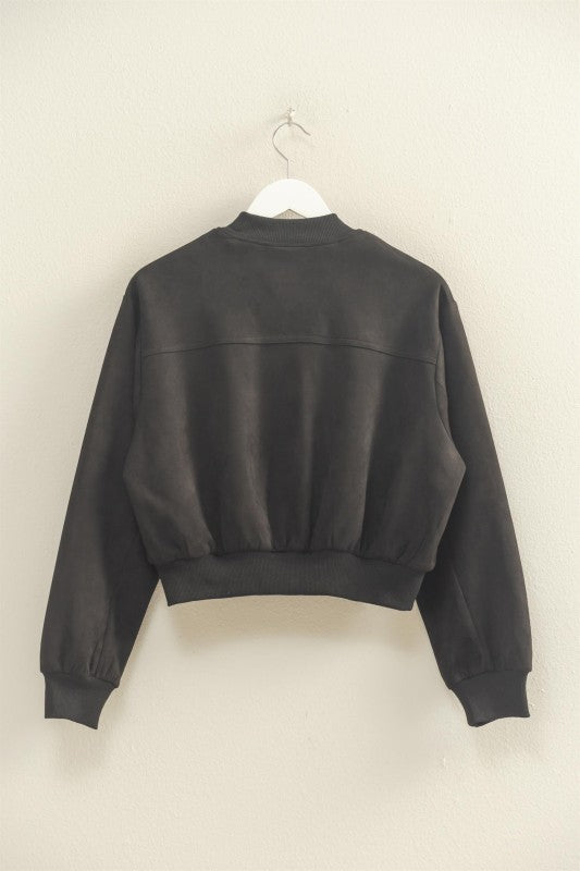 Suede bomber jacket