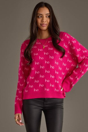 Ho Ho Ho in hot pink / light pink