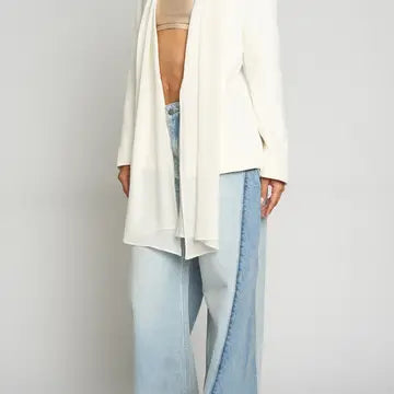 Scarf tie front blazer