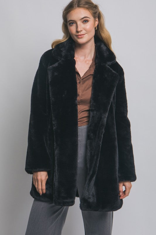 Black fur jacket