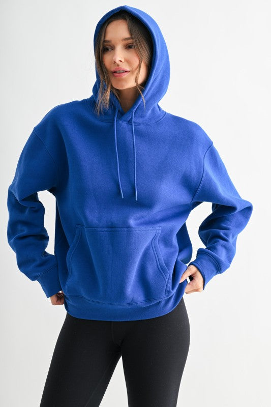 Cotton blend drop shoulder hoodie (3 colors)