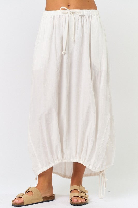 Drawstring maxi skirt