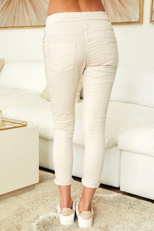 Star studded jogger in beige