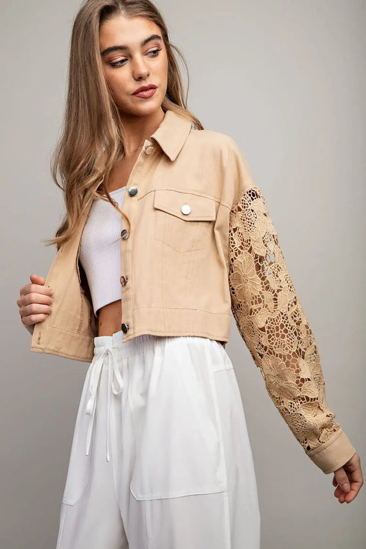 Lace sleeve jacket