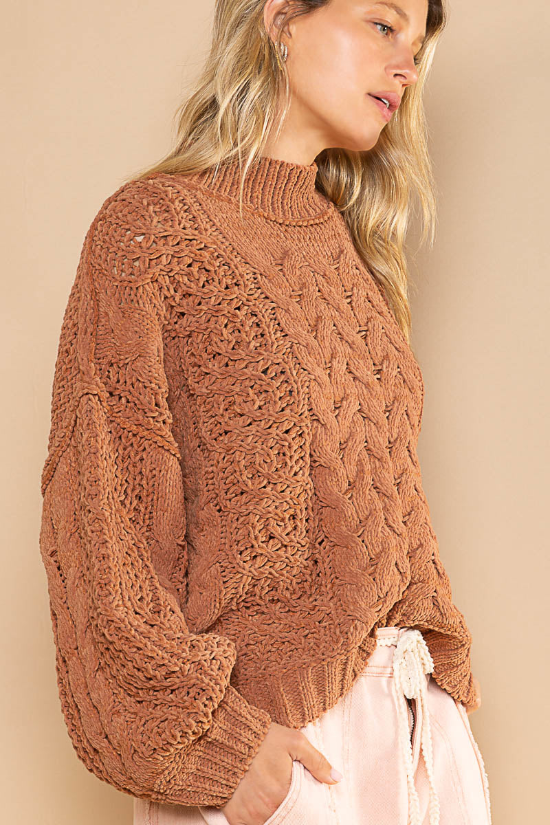 Burnt topaz soft chenille sweater