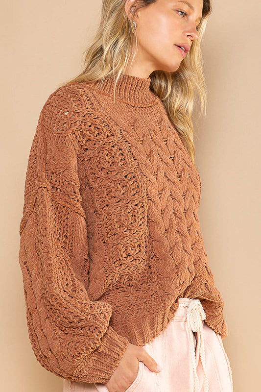 Burnt topaz soft chenille sweater