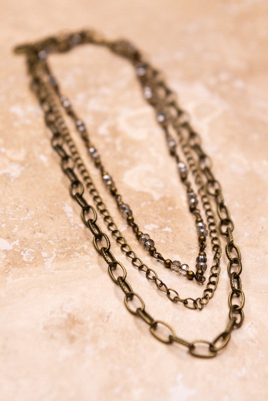 Bronze 3 strand necklace