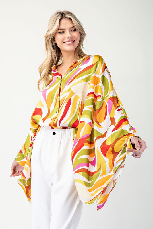 Abstract print blouse