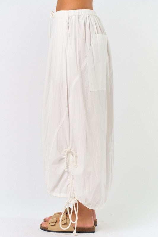 Drawstring maxi skirt