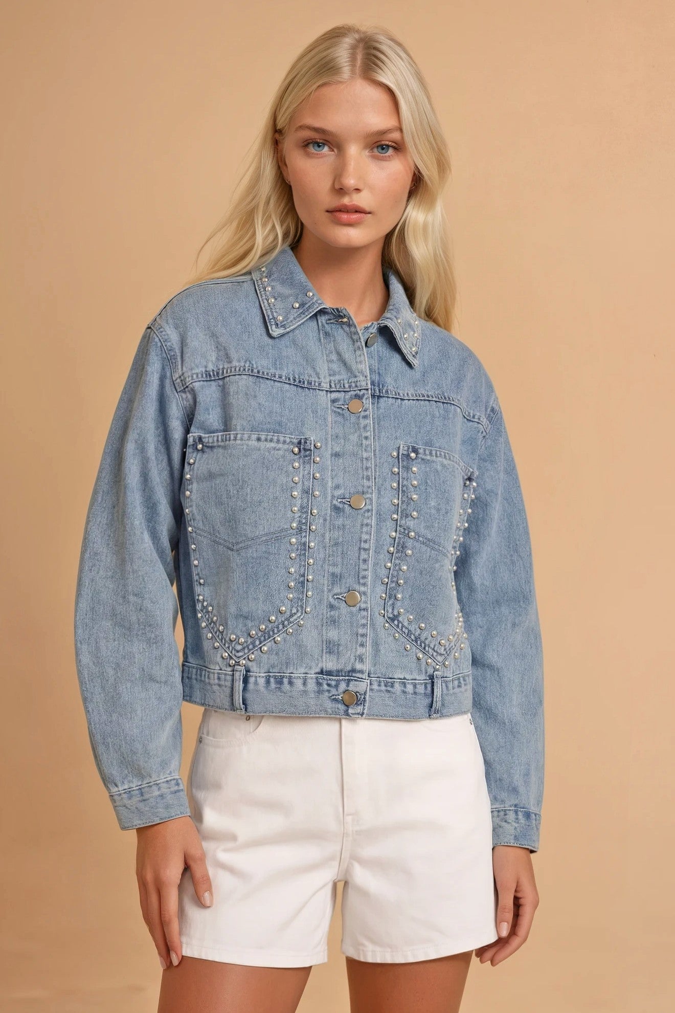 Studded denim jacket