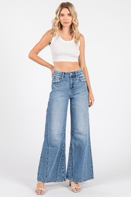 High rise slouchy wide leg
