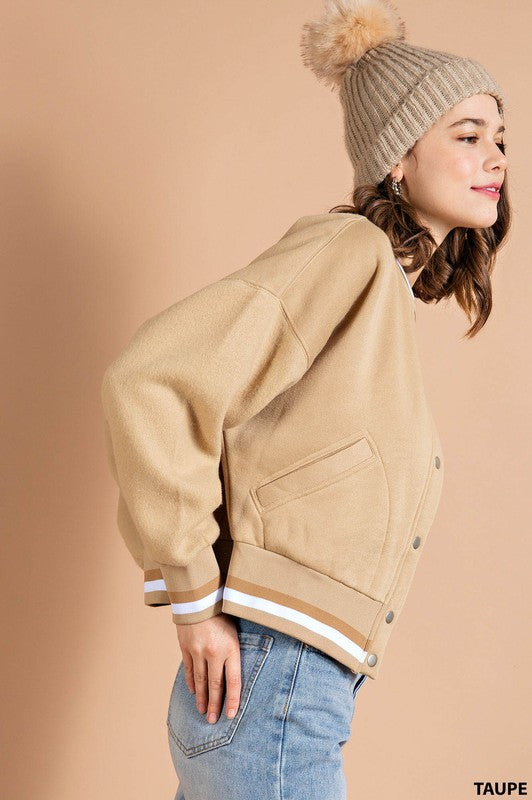 Camel casual bomber jacket