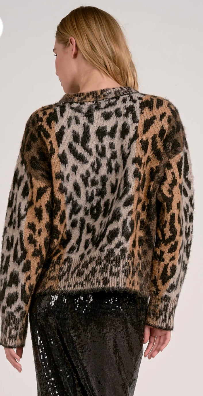 Cheetah print sweater by Elan