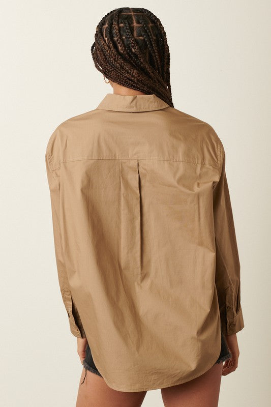 Poplin button down shirt