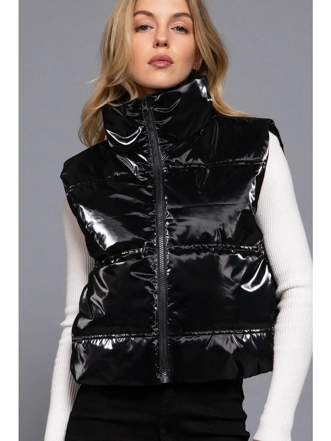 Shiny high neck vest (4 colors)