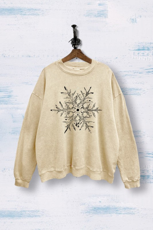 Snowflake mineral washed sweatshirt