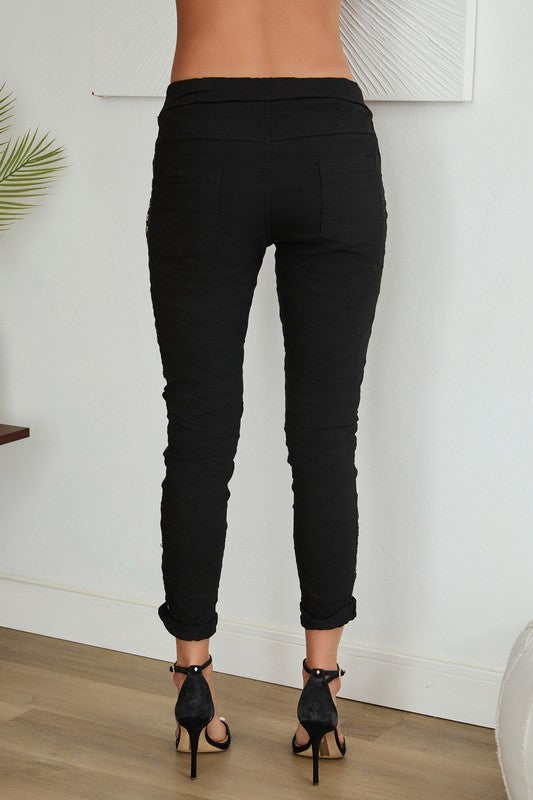 Star studded crinkle jogger