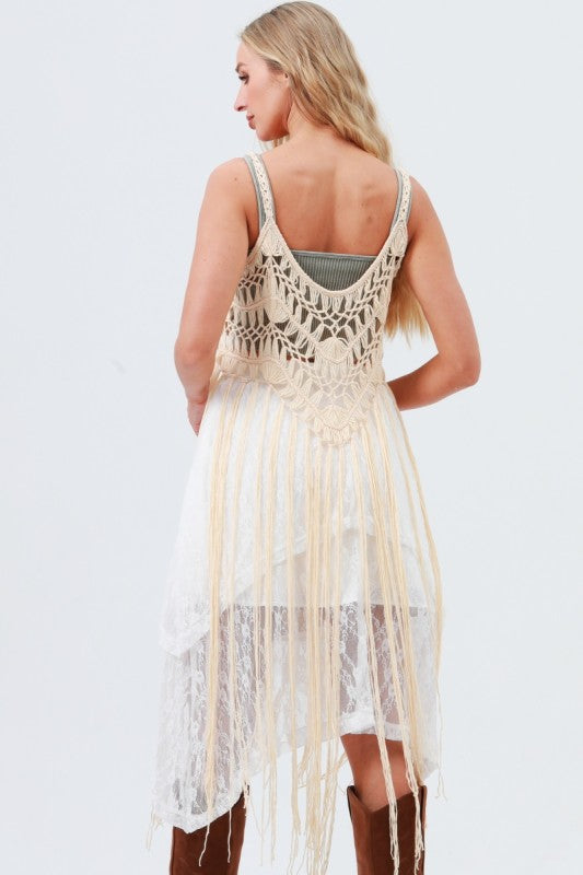 Crocheted tassel top (2 colors)