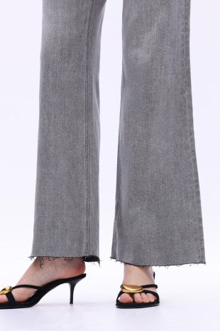 High rise gray denim jeans
