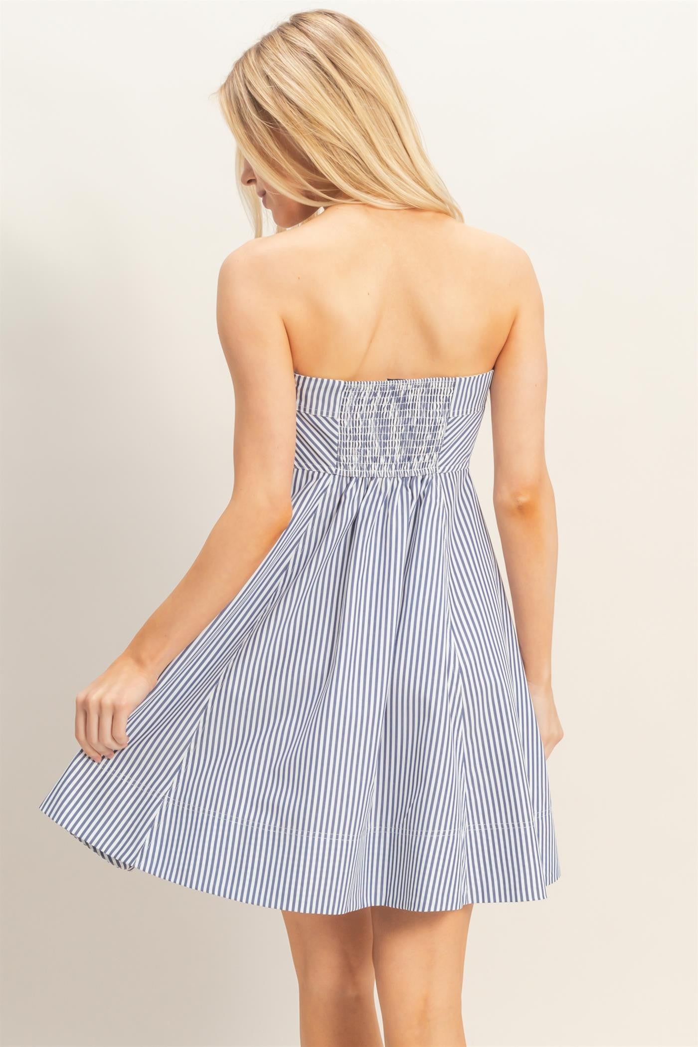 Strapless striped dress