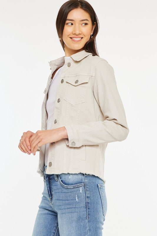 Kancan denim jacket in cream