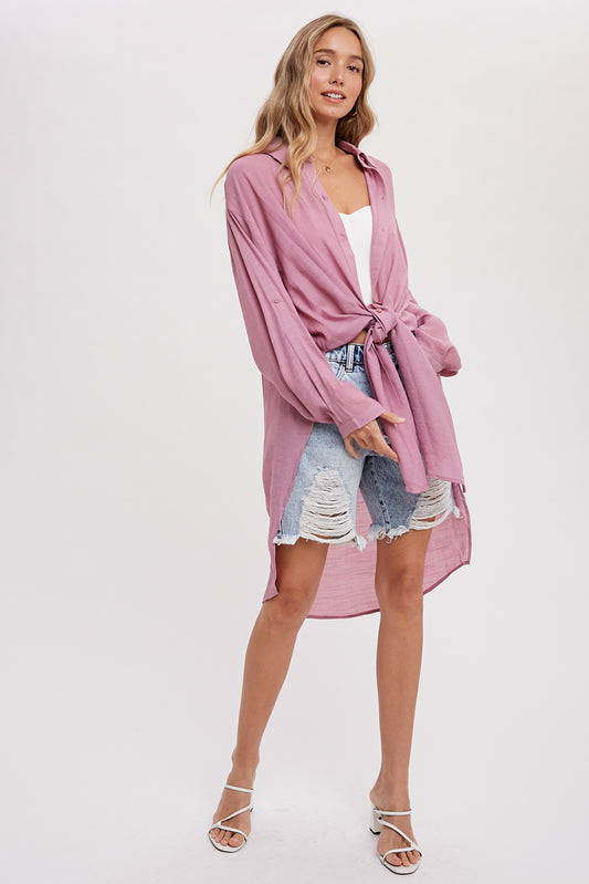 Longline button up blouse