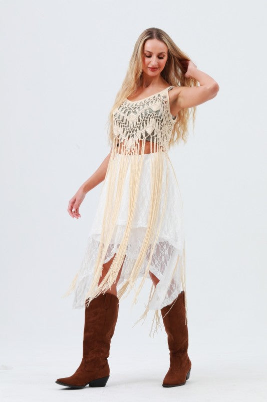 Crocheted tassel top (2 colors)
