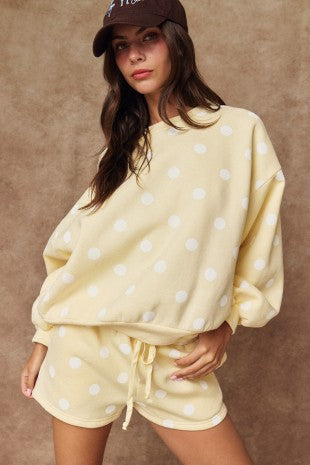 Polka dot fleece set